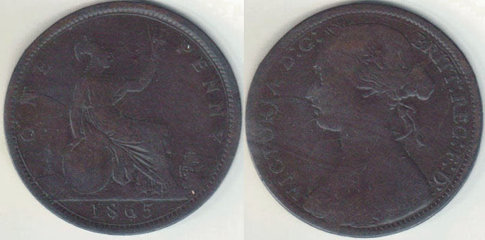 1865 Great Britain Penny A002874